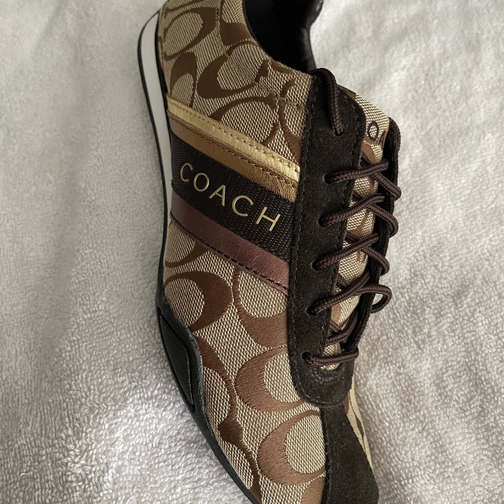 Coach Signature Brown and Cream Sneakers